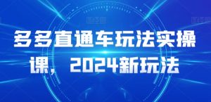 多多直通车玩法实操课,2024新玩法-聚富社