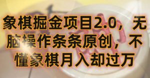 象棋掘金项目2.0,无脑操作条条原创,不懂象棋月入却过万【揭秘】-聚富社