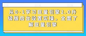 从0-1学习巨量引擎2.0升级版后台设置实操,全面了解巨量引擎-聚富社