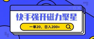 信息差赚钱项目,快手强开磁力聚星,一单20,日入200+【揭秘】-聚富社