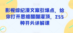 影视综纪漫文案引爆点,给你打开思维醍醐灌顶,255种开头详解课-聚富社