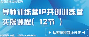 导师训练营3.0IP共创训练营私密实操课程(12节)-卖项目的密码成功秘诀【揭秘】-聚富社