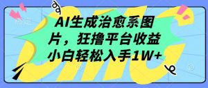 AI生成治愈系图片,狂撸平台收益,小白轻松入手1W+【揭秘】-聚富社