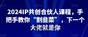 2024IP共创合伙人课程,手把手教你“割韭菜”,下一个大佬就是你-聚富社