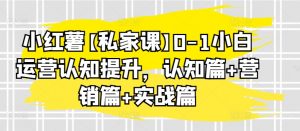 小红薯【私家课】0-1小白运营认知提升,认知篇+营销篇+实战篇-聚富社