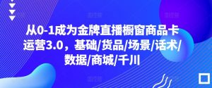 从0-1成为金牌直播橱窗商品卡运营3.0,基础/货品/场景/话术/数据/商城/千川-聚富社