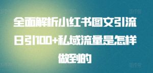 全面解析小红书图文引流日引100+私域流量是怎样做到的【揭秘】-聚富社