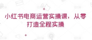 小红书电商运营实操课,从零打造全程实操-聚富社