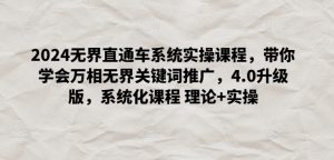2024无界直通车系统实操课程,带你学会万相无界关键词推广,4.0升级版,系统化课程 理论+实操-聚富社