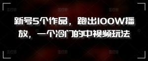 新号5个作品,跑出100W播放,一个冷门的中视频玩法【揭秘】-聚富社
