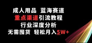 成人用品,蓝海赛道,重点渠道引流教程,行业深度分析,无需囤货,轻松月入5W+【揭秘】-聚富社