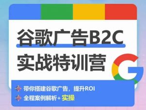 谷歌广告B2C实战特训营,500+谷歌账户总结经验,实战演示如何从0-1搭建广告账户-聚富社