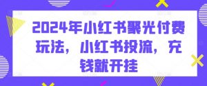 2024年小红书聚光付费玩法,小红书投流,充钱就开挂-聚富社