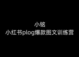 小铭-小红书plog爆款图文训练营,教你从0-1做小红书-聚富社