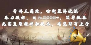 手游三国杀最新蓝海玩法,简单粗暴,无需复杂的操作和技术,看完即可上手【揭秘】-聚富社