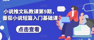 小说推文私教课第9期,番茄小说短篇入门基础课-聚富社