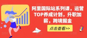 阿里国际站系列课,运营TOP养成计划,升职加薪,跨境掘金-聚富社