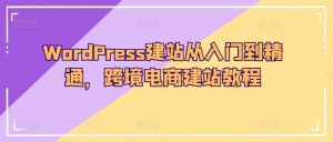 WordPress建站从入门到精通,跨境电商建站教程-聚富社