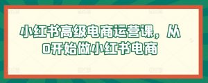 小红书高级电商运营课,从0开始做小红书电商-聚富社
