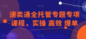 速卖通全托管专题专项课程,实操 高效 爆单-聚富社