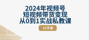 2024年视频号短视频带货变现从0到1实战私教课(31节视频课)-聚富社