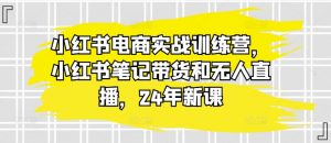小红书电商实战训练营,小红书笔记带货和无人直播,24年新课-聚富社