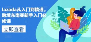 lazada从入门到精通,跨境东南亚新手入门必修课-聚富社