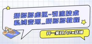 拼多多虚拟-引流技术与私域变现_拼多多教程:开一家月入2w店铺-聚富社