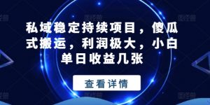 私域稳定持续项目,傻瓜式搬运,利润极大,小白单日收益几张【揭秘】-聚富社