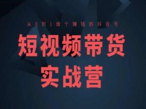 短视频带货实战营(高阶课),从0到1做个赚钱的抖音号-聚富社
