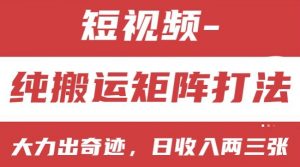 短视频分成计划,纯搬运矩阵打法,大力出奇迹,小白无脑上手,日收入两三张【揭秘】-聚富社