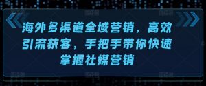 海外多渠道全域营销,高效引流获客,手把手带你快速掌握社媒营销-聚富社