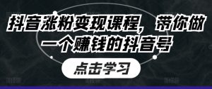 抖音涨粉变现课程,带你做一个赚钱的抖音号-聚富社