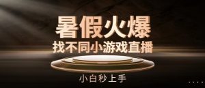暑假火爆找不同小游戏直播间,小白秒上手【揭秘】-聚富社