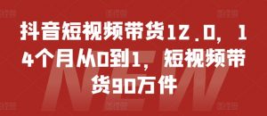 抖音短视频带货12.0,14个月从0到1,短视频带货90万件-聚富社