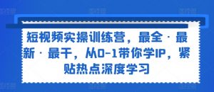 短视频实操训练营,最全·最新·最干,从0-1带你学IP,紧贴热点深度学习-聚富社