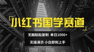 小红书国学赛道,无脑粘贴复制,单日1K,实操演示,小白即刻上手【揭秘】-聚富社