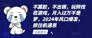 不露脸,不出镜,玩转找茬游戏,月入过万不是梦,2024年风口爆发,抓住机遇【揭秘】-聚富社