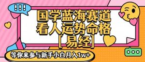 国学蓝海赋能赛道,零基础学习,手把手教学独一份新手小白月入1W+【揭秘】-聚富社