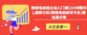 跨境电商独立站入门课(2小时精华),趋势分析/跨境电商前世今生/建站演示等-聚富社