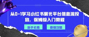 从0-1学习小红书聚光平台信息流投放,保姆级入门教程-聚富社