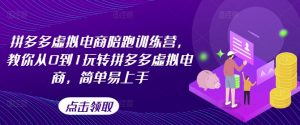 拼多多虚拟电商陪跑训练营,教你从0到1玩转拼多多虚拟电商,简单易上手(更新)-聚富社