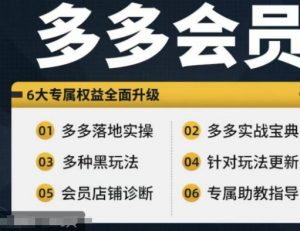 拼多多会员,拼多多实战宝典+实战落地实操,从新手到高阶内容全面覆盖-聚富社