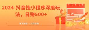 2024全网首次披露,抖音挂小程序深度玩法,日赚500+,简单、稳定,带渠道收入,小白必做【揭秘】-聚富社