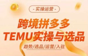 跨境拼多多TEMU实操与选品,多多temu跨境选品运营实操-聚富社
