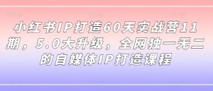 小红书IP打造60天实战营11期,5.0大升级,全网独一无二的自媒体IP打造课程-聚富社