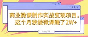 商业微课制作实战变现项目,这个月我做微课赚了2W+-聚富社