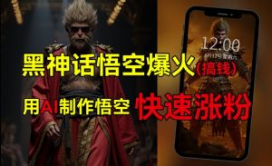 黑神话悟空爆火,已有人利用这波热点变现几十万,普通人也可用AI蹭上这波热度搞钱,有多重变现方法-聚富社