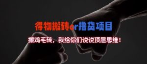 得物搬砖撸货项目?掰下数据,我给你们说说顶层思维【揭秘】-聚富社