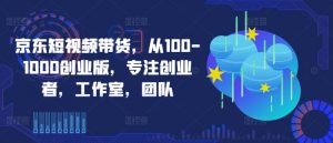 京东短视频带货,从100-1000创业版,专注创业者,工作室,团队-聚富社
